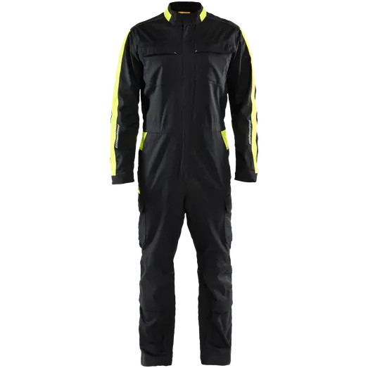 Blåklæder 6144 industri kededragt stretch sort/hi-vis gul
