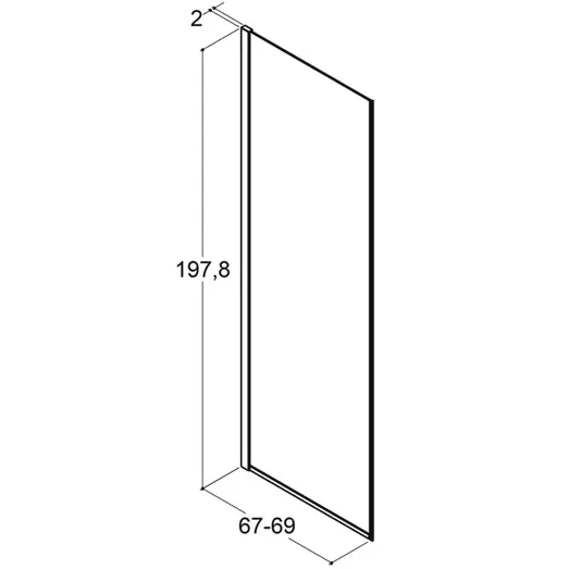 Scanbad brusevæg 69x197,8cm sort/røgfarvet glas