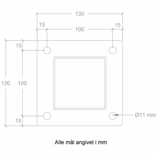 Plus stålstolpe m/fod 80x80 mm galvaniseret