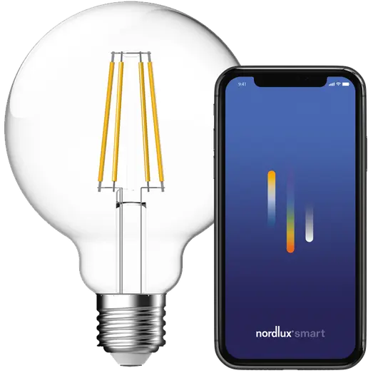 Nordlux smart pære E27 G95 4,7W klar