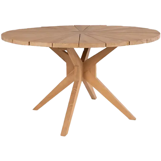 Bork havebord rundt teak