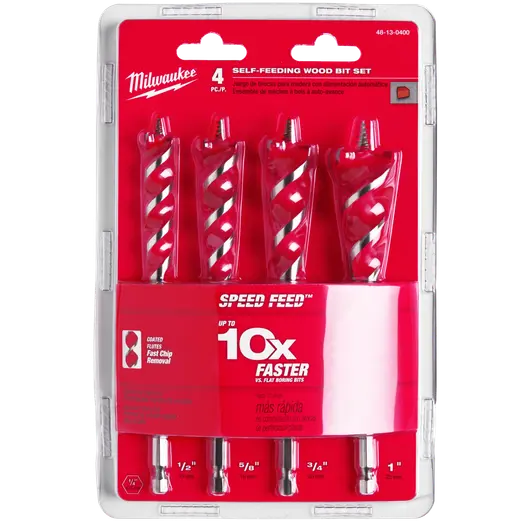 Milwaukee speed feed fladborsæt 4 dele