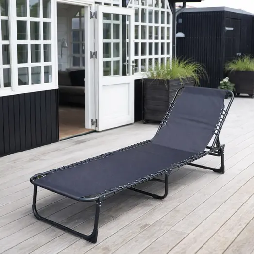 Relax liggestol i alu 58x187 cm sort
