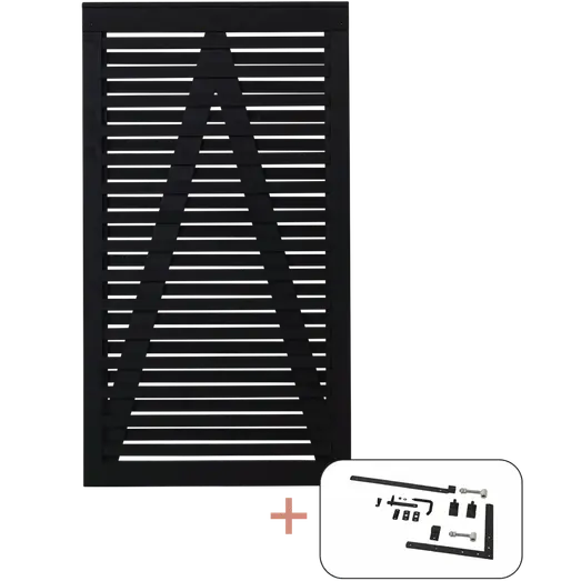 PLUS Osaka enkeltlåge 100×180 cm sort inkl. sort beslag