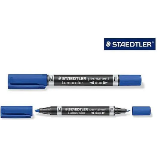 Staedtler pemanent marker duo fin/mellem blå