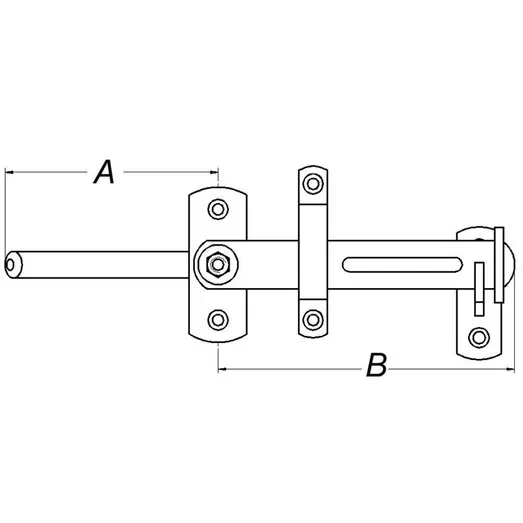 PN stalddørgreb 26-50 mm  varmforzinket sort