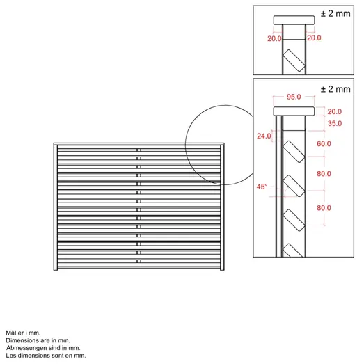 Plus Kyoto hegn 160 cm sort
