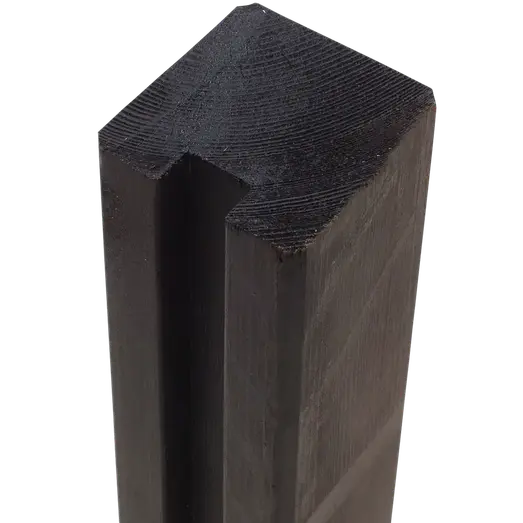 PLUS Krydsskåret Profilstolpe m/1 spor 9×9×188 cm Sort
