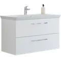 Scanbad vaskeskab m/marbelle vask 100cm mat hvid