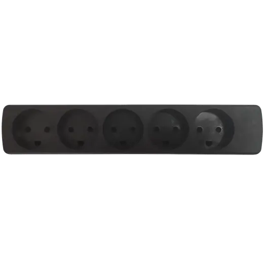 E-line Stikdåse 5-Vejs Uden Jord sort