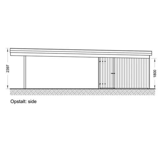 Christian dobbelt carport med redskabsrum 836x630 cm - m/plast trapeztag