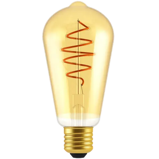 Nordlux Deco E27 ST64 spiral dim dekorativ pære 2200K guldfarvet