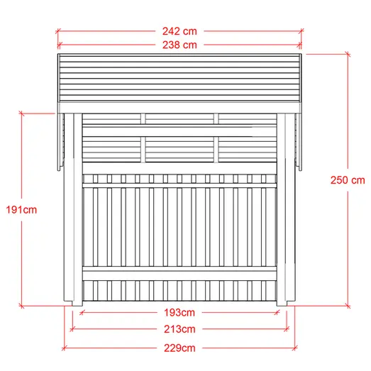 Plus cykelskur 5,7 m² 1 modul med åben front