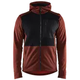 Blåklæder hættetrøje Full Zip brændt rød/sort