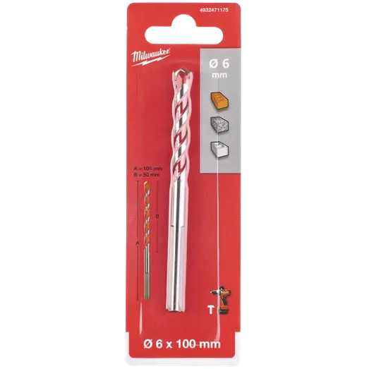 Milwaukee premium murbor med karbidspids 6x100 mm