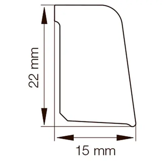 Primo skureliste hvid 15x22x3100 mm