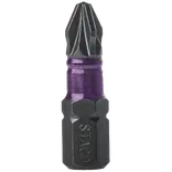 STACO bits heavy duty 1/4 x 25 mm torsion impact PZ 2 6 stk lilla