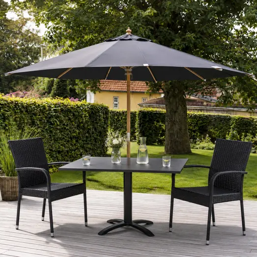 Elba parasol 3x3 m sort