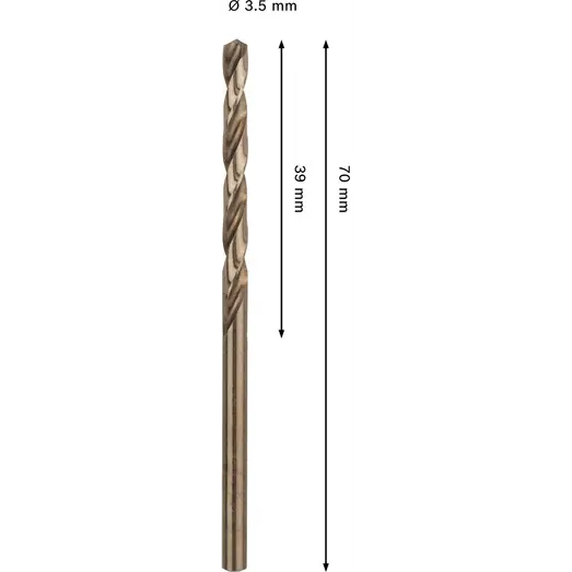 Bosch PRO Stainless Steel HSS-Co-spiralbor, 3,5x39x70 mm