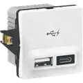 Fuga Kombi 2xUSB lader 2,4A hvid
