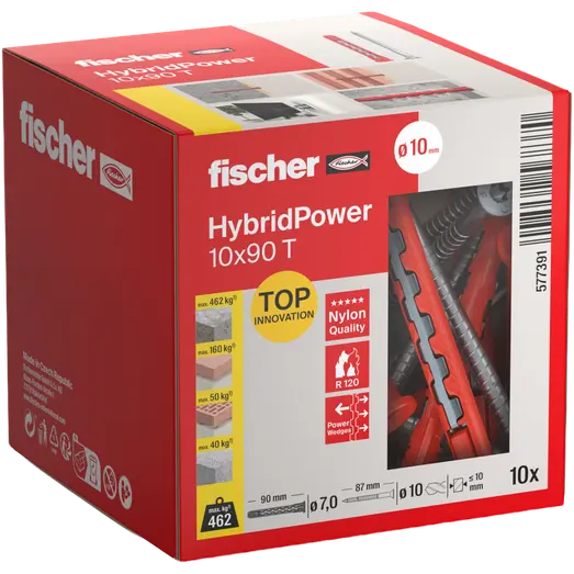 fischer HybridPower nylon og metal plug 10x90 mm T