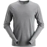 Snickers Allroundwork t-shirt langærmet uld gråmeleret