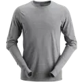 Snickers Allroundwork t-shirt langærmet uld gråmeleret