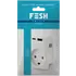 FESH SWITCH Curveline stikudtag 2x USB 1,5 m/jord hvid