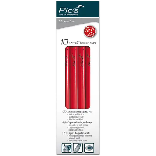 Pica tømrerblyant rød 24 cm