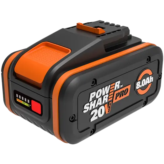 Worx WA3648 20V 8,0Ah batteri med indikator