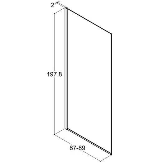 Scanbad brusevæg D 89x197,8cm børstet satin/isglas