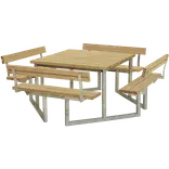 Plus Twist Bord/Bænkesæt m/4 ryglæn 227 cm ThermoWood®
