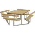 Plus Twist Bord/Bænkesæt m/4 ryglæn 227 cm ThermoWood®