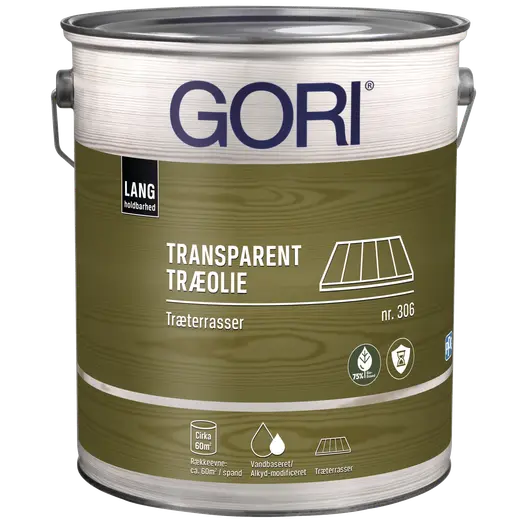 Gori 306 transparent træolie træterrasse mørk pine 5 L