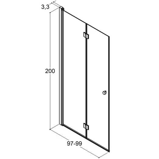 Scanbad foldedør 99x200cm