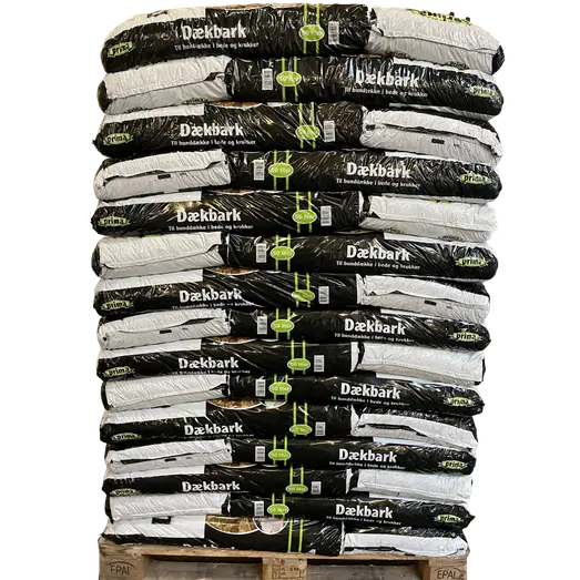 Dækbark 2250 liter, palle med 45 sække á 50 liter