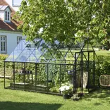 Halls Qube+ 812 drivhus sort med hærdet glas, 9,9 m²