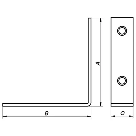 PN vinkelbeslag 80x80x20x2,5 mm. elforzinket