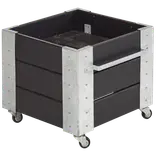 Plus Cubic blomsterkasse med hjul 46x50x45cm sort