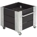 Plus Cubic blomsterkasse med hjul 46x50x45cm sort