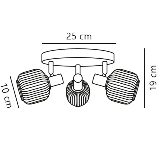 Nordlux Milford mini 3-Rondel loftslampe E14 sort