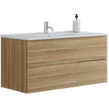 Scanbad vaskeskab m/håndvask 100cm varm eg