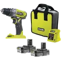 Ryobi R18PD2-220S 18V ONE+ slagboremaskine 2x2,0Ah batteri, taske og lader