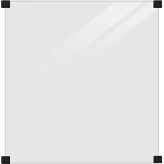 PLUS Lamineret glashegn 90×91 cm røgfarvet gråsort t/runde stålstolper