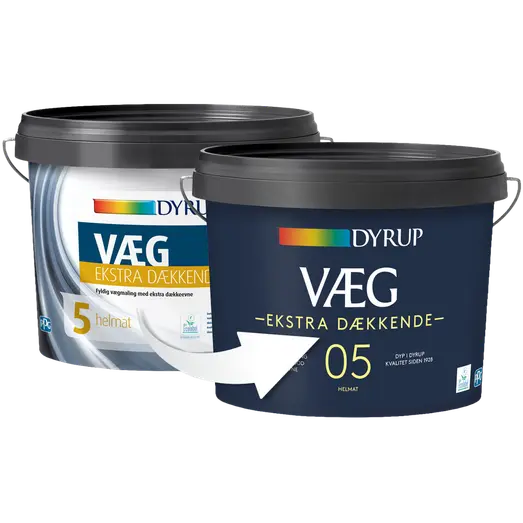 Dyrup Væg 05 vægmaling ekstra dækkende hvid 9 L