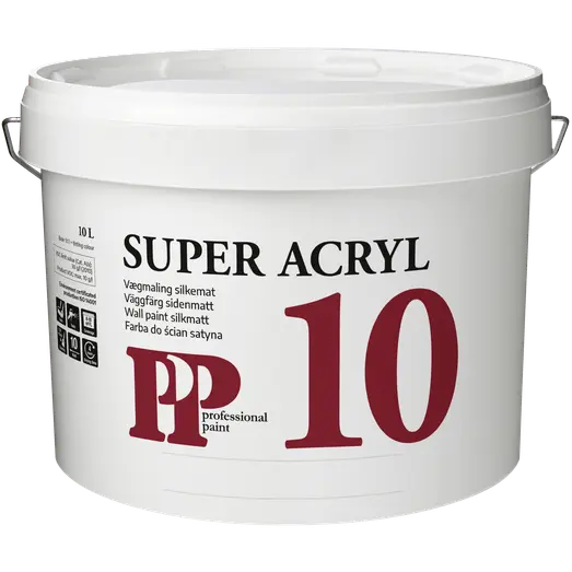 PP Vægmaling Super 10 Acryl hvid S0500N