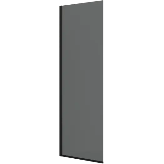 Scanbad brusevæg 79x197,8cm sort/røgfarvet glas
