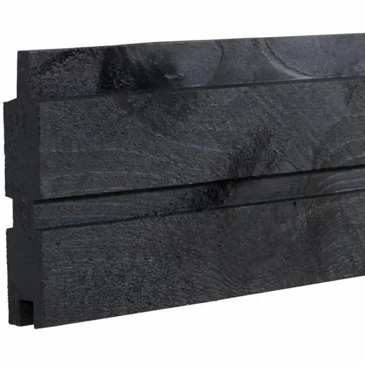 PLUS Renovationsskjul Plank Profil sort m/træstolper til nedgravning Sort