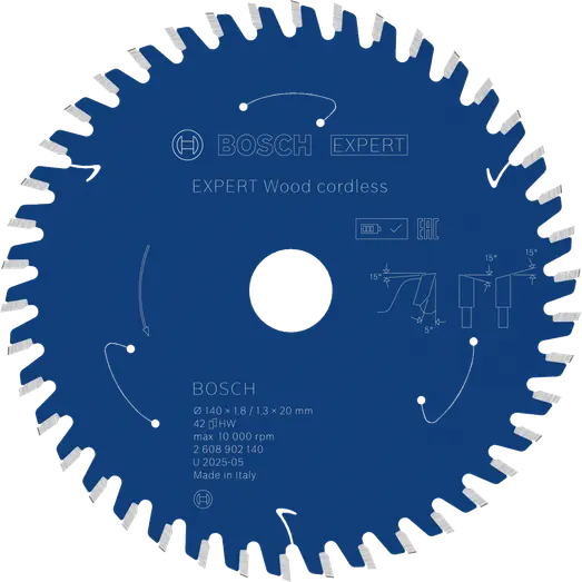Bosch EXPERT Wood cordless rundsavklinge til træ, 140x1,8/1,3x20 mm, T42
