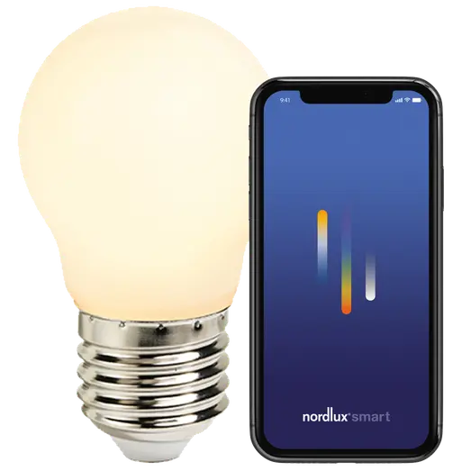 Nordlux smart pære LED E27 filament G45 4,7W hvid